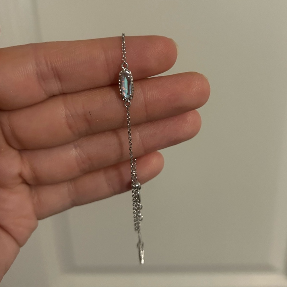Kendra Scott Silver Chain Bracelet with Iridescent Stone - Picture 3 of 4